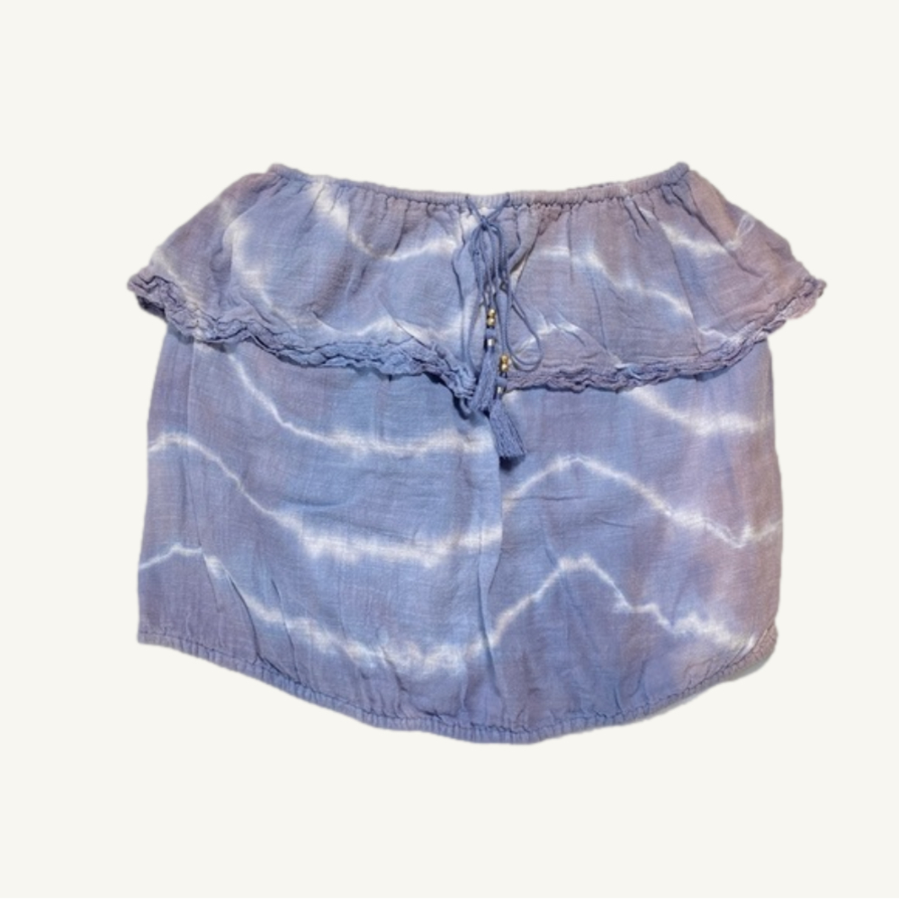 American Eagle Tie Dye Sleeveless Cropped Tube Top Purple & Blue Size Small